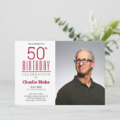 50th Birthday Partyお祝い写真 招待状 (スタンド正面)