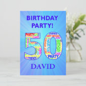 50th Birthday Partyへの招待の追加 招待状 (スタンド正面)