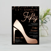 50th Birthday Partyハイヒールへの参加 箔シーズンカード (立ち正面)