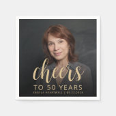 50th Birthday Partyフォト応援 スタンダードカクテルナプキン (正面)