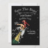 50th Birthday Party日付を保存 招待状 (正面)