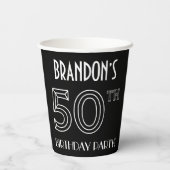 50th Birthday Party:アールデコスタイル+名前をカスタムする 紙コップ (裏面)