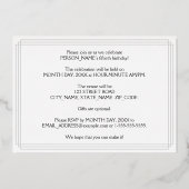 50th Birthday Party —アールデコスタイル「50」 & Name 箔招待状 (裏面)