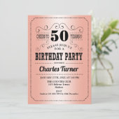 50th Birthday Party -バラ金ゴールド 招待状 (スタンド正面)