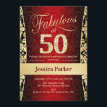 50th Birthday Party -金ゴールドレッドブラック 招待状<br><div class="desc">赤い黒と金ゴールドの50th誕生日パーティーの招待。エレガント招待状・カーフェイクドとグリッター・金ゴールド機能damaskパターンとスクリプトフォント。50で最高！クラシックデザインパーティーに最適なスタイリッシュ。年齢もしを教えてカスタムくれ。</div>