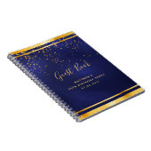 50th Birthday Party 50ダークブルー金ゴールドゲストブック ノートブック (右側)