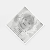 50th Birthday Party Black and White スタンダードランチョンナプキン (角)