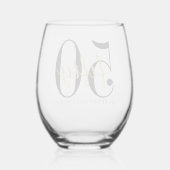 50th Birthday Party Celebration Minimalist  ステムなしワイングラス (裏面)