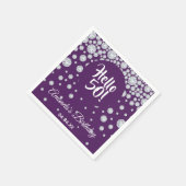 50th birthday party diamonds on purple hello 50 スタンダードカクテルナプキン (角)