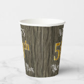 50th Birthday Party — Faux Gold & Faux Wood Looks 紙コップ (右)
