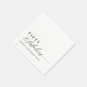 50th Birthday Party Fifty & Fabulous Modern スタンダードカクテルナプキン (角)