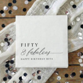 50th Birthday Party Fifty & Fabulous Modern スタンダードカクテルナプキン