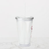 50th Birthday Party Flamingo Tropical Theme Custom アクリルタンブラー (右)