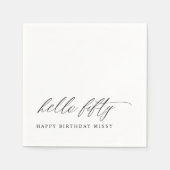 50th Birthday Party Hello 50 Modern Milestone スタンダードカクテルナプキン (正面)