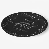 50th Birthday Party Hello Fifty Modern Fun ペーパープレート (アングル)