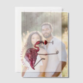 50th Birthday Party Pink Flamingo 50 and Fab ベラム紙招待状 (オフセット (カップル))