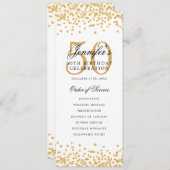 50th Birthday Party ProgramメニューU感謝してい金ゴールド 招待状 (正面/裏面)