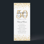 50th Birthday Party ProgramメニューU感謝してい金ゴールド 招待状<br><div class="desc">エレガント「誕生日会プログラム」デザインとフェイクグリッター紙吹雪カスタム文字。</div>