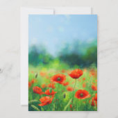 50th Birthday Party Red Poppy Floral Invitation 招待状 (裏面)