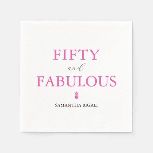50th Birthday Party Supplies スタンダードカクテルナプキン (正面)