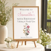 50th Birthday Party Wildflower Welcome Sign