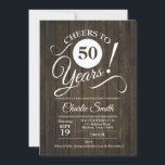 50th Birthday Party with Wood Pattern 招待状<br><div class="desc">50th誕生日パーティー招待状と木製のパターン。応援50年！詳細なカスタマイズがもし必要な場合は、メッセージを送信する。</div>