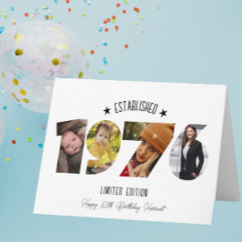 50th birthday Photo Collage established 1976 サンキューカード