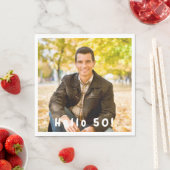 50th birthday photo hello 50 guys men luncheon スタンダードランチョンナプキン (インサイチュ)