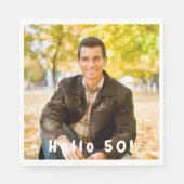 50th birthday photo hello 50 guys men luncheon スタンダードランチョンナプキン (正面)