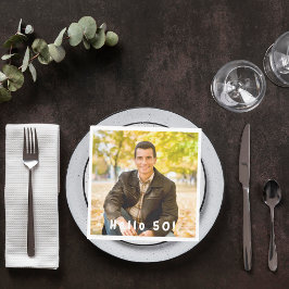 50th birthday photo hello 50 guys men luncheon スタンダードランチョンナプキン