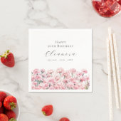 50th Birthday Pink Carnation January Birth Flower スタンダードカクテルナプキン (インサイチュ)