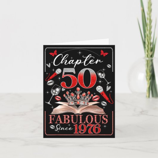 50th Birthday Queen Chapter 50 Fabulous Since 1976 カード (正面)