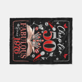 50th Birthday Queen Chapter 50 Fabulous Since 1976 フリースブランケット (正面(横))