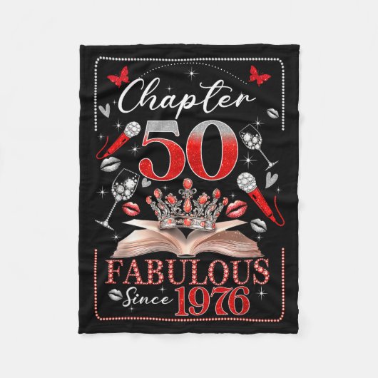 50th Birthday Queen Chapter 50 Fabulous Since 1976 フリースブランケット (正面)