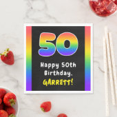 50th Birthday: Rainbow Spectrum # 50, Custom Name スタンダードランチョンナプキン (インサイチュ)