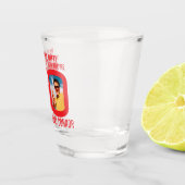 50th birthday red white photo funny shot glass  ショットグラス (右)