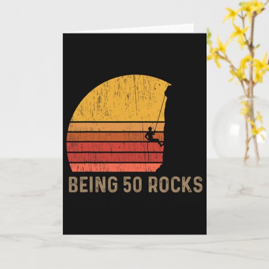 50th Birthday Rock Climbing  カード (黄色い花)