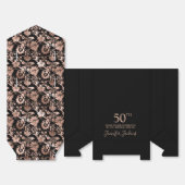 50th Birthday Rose Gold Floral Thank You フェイバーボックス (見開き)