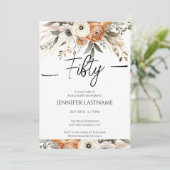 50th Birthday Rustic Floral Fall  招待状 (スタンド正面)