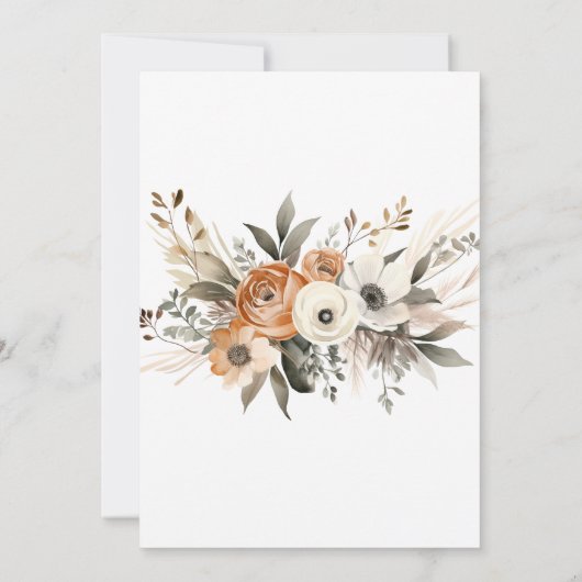 50th Birthday Rustic Floral Fall 招待状 (裏面)