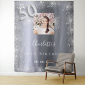 50th birthday silver photoグリッターへようこそ タペストリー (インサイチュ)