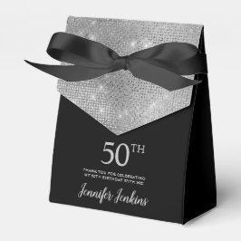 50th Birthday Silver Thank You Favor Box フェイバーボックス
