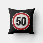 50th Birthday Speed Limit Sign - ANY AGE クッション (裏面)