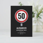 50th Birthday Speed Limit Sign - ANY AGE サンキューカード (スタンド正面)