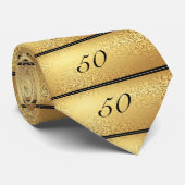 50th Birthday Tie Black and Gold ネクタイ (ロール)