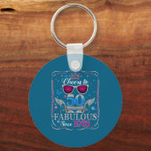 50th Birthday Women Cheers To 50 Years Fabulous Si キーホルダー (正面)