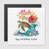 50th Fifty Birthday Card Tropical Ocean Beach  (正面/裏面)