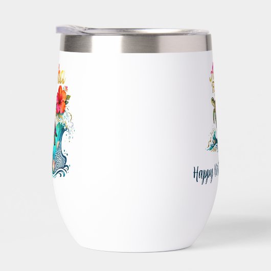 50th Fifty Birthday Tropical Ocean Beach Theme  (右面)