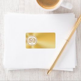 50th, Gold Address Labels, Address Label Stickers ラベル