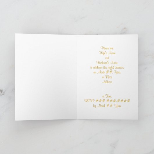 50th Gold Anniversary Invitations, And & Sign 招待状 (内部)